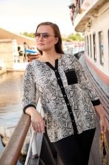 Wearon Mavi Desenli Bluz